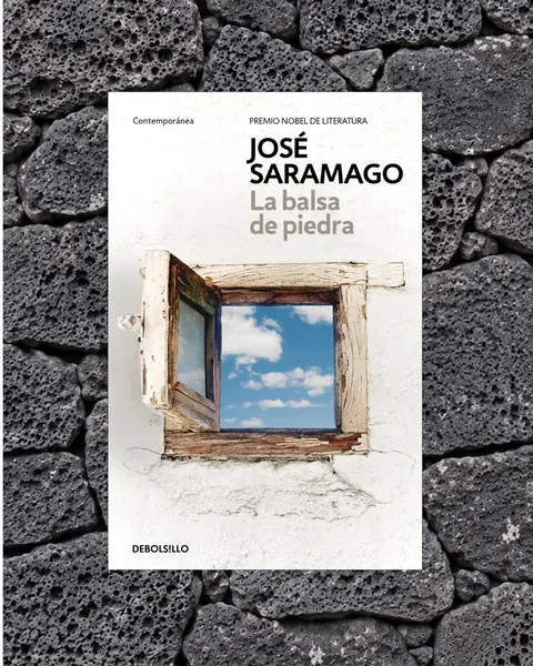 Portada de La balsa de piedra, de José Saramago